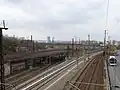Eine noch vorhandene Brücke für Leitungen zeigt die frühere Lage der Falkenbrücke