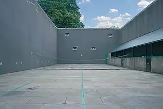 Real tennis court, Innenansicht