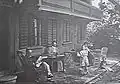 Familie Anker 1901: Albert, Tochter Marie Quinche-Anker, ihre Tochter Charlotte Quinche, Alberts Tochter Cécile und ein Mädchen aus Ins