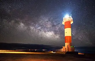 Faro de Fuencaliente, neuer Turm bei Nacht