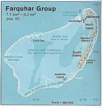 Karte des Farquhar-Atolls