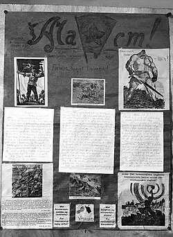 „Alarm“ – Wandzeitung mit Parolen und Propaganda der Fædrelandslaget von 1929.