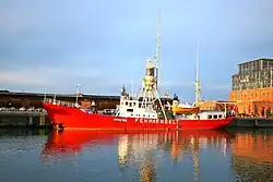 Feuerschiff Fehmarnbelt am Behnkai auf der nördlichen Wallhalbinsel