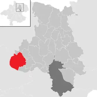 Lage der Gemeinde Feldkirchen an der Donau im Bezirk Urfahr-Umgebung (anklickbare Karte)