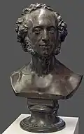 Bronze-Kopie der Marmorbüste von Ernst Rietschel, ausgestellt auf dem Friedhof I der Dreifaltigkeitsgemeinde in Berlin-Kreuzberg