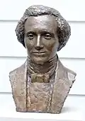 Büste Felix Mendelssohn Bartholdy vor der Mendelssohn-Remise in Berlin-Mitte, 2015