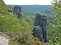 Aussicht von der Grenzplatte im Bielatal