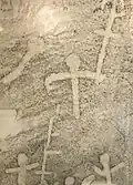 Reproduktion einer prähistorischen Fels­zeichnung aus Crero (Gardasee) im Museum von Torri del Benaco