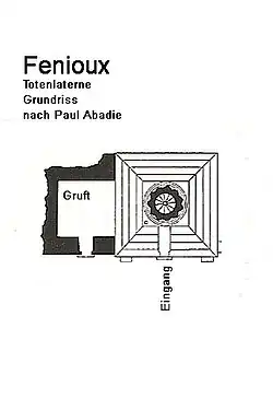 Totenlaterne, Schnitt nach Paul Abadie und Grundriss