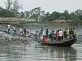 Erschwerter Zugang zur Transportinfrastruktur beim Dorf Sukumari im Sundarbans-Nationalpark (Westbengalen, Indien)