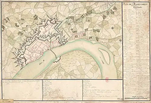 Festungsplan Düsseldorf, 1759