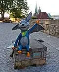 Die KiKa-Figur Fidi auf dem Petersberg in Erfurt