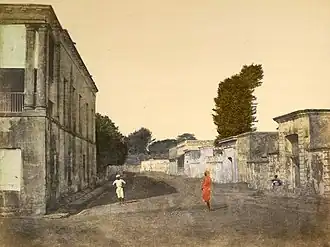 Straße in Chandernagore, Französisch-Indien