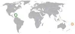 Lage von Haiti und Fidschi
