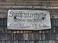 Wandtafel der Filmoor-Standschützenhütte