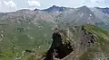 Blick vom Ritzenjoch zum Fimberpass, unten links die Heidelberger Hütte