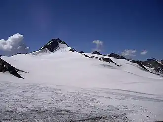 Fineilspitze von Norden mit dem Hochjochferner im Vordergrund