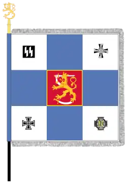 Wappen, das 1941–1943 in der Flagge des Finnischen Freiwilligenbataillons der Waffen-SS verwendet wurde