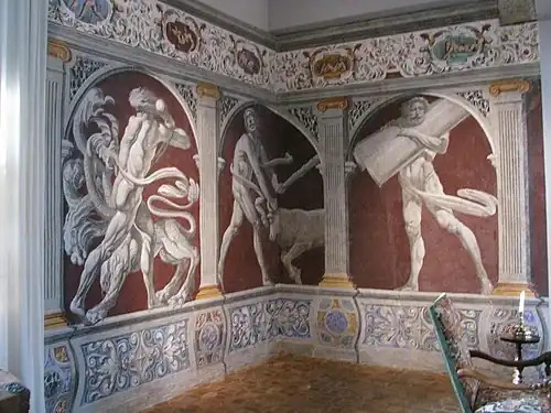 Camera delle Dodici fatiche di Eracle: Hydra (Mythologie), Kretischer Stier, Säulen des Herakles, Schloss Fléchères