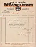 Rechnung mit Briefkopf für Flügel Nr. 18913 von 1930.