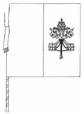 Flagge der Vatikanstadt (1929–2001, Version wie im Grundgesetz des Staates Vatikanstadt von 1929 dargestellt)