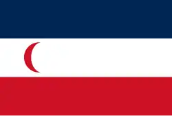 2:3 Flagge des französischen Protektorats Madagaskar von 1885 bis 1896