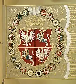 Flagge, die während der Regierungszeit von Sigismund II. August, 16. Jahrhundert, verwendet wurde