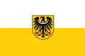 Flagge Niederschlesiens mit aufgelegtem schlesischen Adler