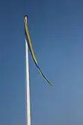 Blau-gelber Windwimpel mit den Stadtfarben.