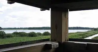 Ausblick vom Vogelbeobachtungsturm auf Pfefferfließ