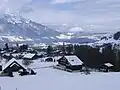 Flüeli-Ranft von Süden, im Hintergrund das Pilatusmassiv