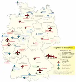 Karte deutscher Flughäfen