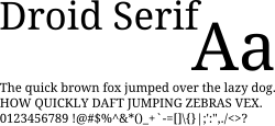 Schriftbeispiel für Droid
