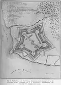 Das Fort Nieuw-Amsterdam kurz nach der Fertigstellung 1747