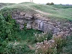 Durch Artillerie zerstörte Betoneindeckung des Fort de Douaumont