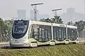 Lizenzbau eines Škoda ForCity Alfa auf der Gaoming Tram