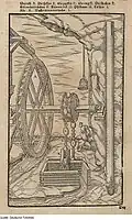 Heinzenkunst mit Wasserradantrieb nach Agricola