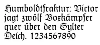 Beispiel für Humboldtfraktur (Hiero Rhode, 1938; hier Computersatz)