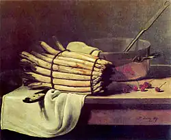 François Bonvin: Stillleben mit Spargel, 1867