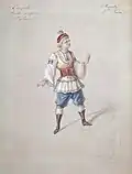 Kostümentwurf für Eugénie Fiocre als Frantz in Coppélia