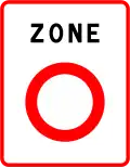 B56: Verkehrsbeschränkte Zone (Zone de restriction de circulation)