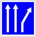 C24b: Fahrstreifentafel; Darstellung ohne Gegenverkehr (Voies affectées)
