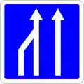 C28: Einengungstafel; Darstellung ohne Gegenverkehr (Réduction du nombre de voies)