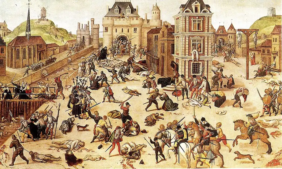 Paris während der Bartholomäusnacht, Gemälde von François Dubois, Öl auf Holz