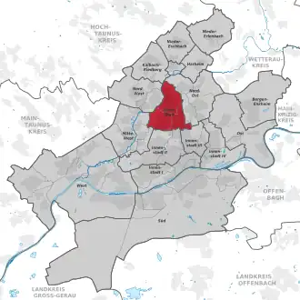 Lage von Frankfurt-Mitte-Nord