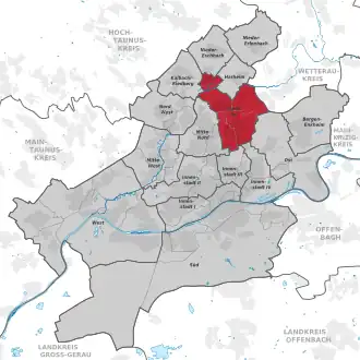 Lage von Frankfurt-Mitte-Nord