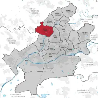 Lage von Frankfurt-Nord-West