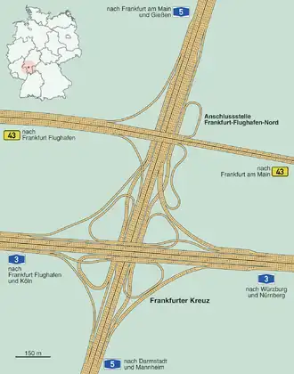 Übersichtskarte Frankfurter Kreuz