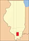Das Franklin County zum Zeitpunkt seiner Gründung 1818