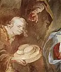 Anbetung der Hirten, Fresko (Detail). 1758, Pfarrkirche Sümeg.